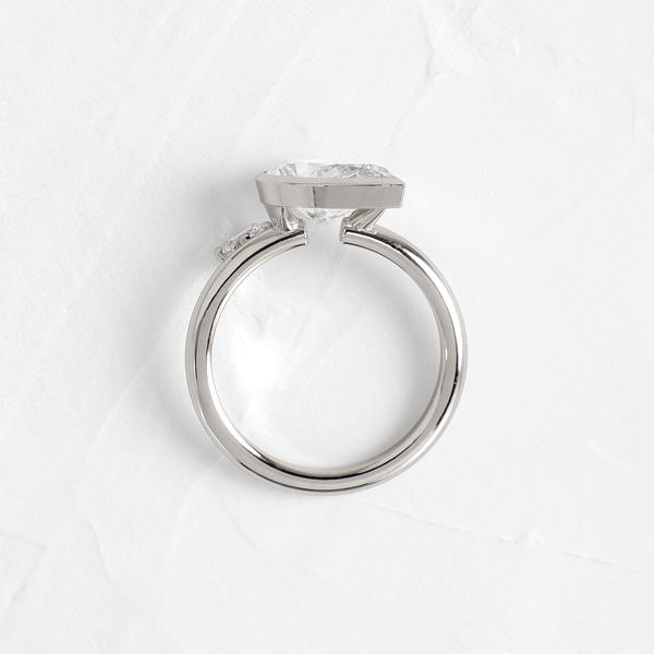Bezel & Dainty Style-Pear Lab Grown Diamond Engagement Ring - Solitaire-Oval Lab Grown Diamond Engagement Ring