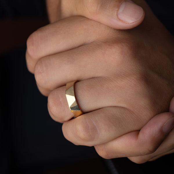 Multi Facet- Men's Wedding Band - Classic- Men's Wedding Band