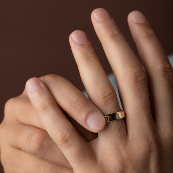 Modern Facet- Men's Wedding Band - Classic- Men's Wedding Band