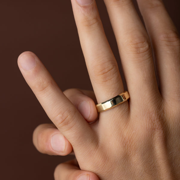 Modern Facet- Men's Wedding Band - Classic- Men's Wedding Band