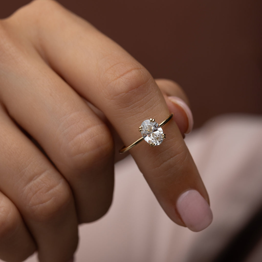 Solitaire-Oval Lab Grown Diamond Engagement Ring