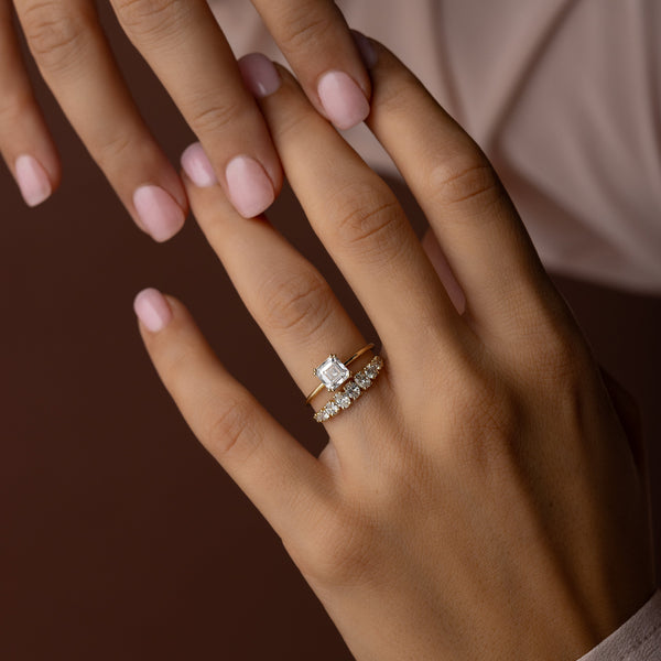 Solitaire Double Prong-Asscher Lab Grown Diamond Engagement Ring - Solitaire-Oval Lab Grown Diamond Engagement Ring