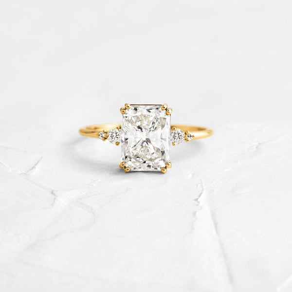 Cluster-Radiant Lab Grown Diamond Engagement Ring - Solitaire-Oval Lab Grown Diamond Engagement Ring