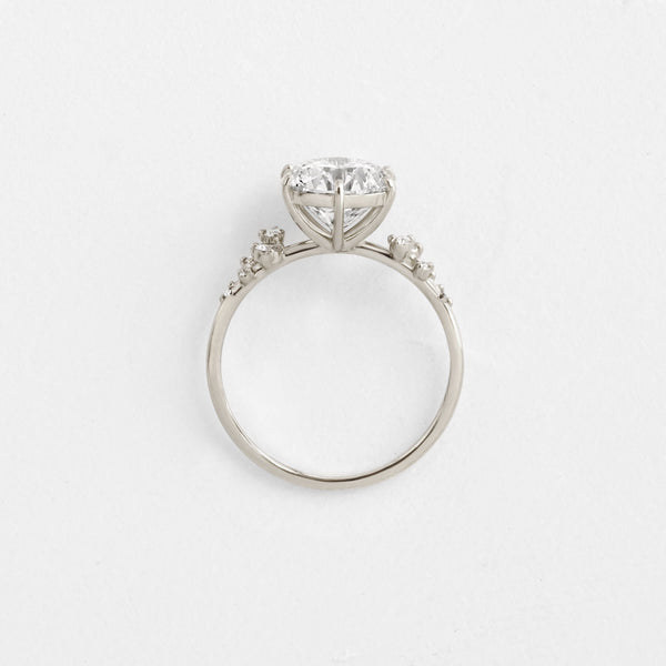 Cluster-Round Lab Grown Diamond Engagement Ring - Solitaire-Oval Lab Grown Diamond Engagement Ring