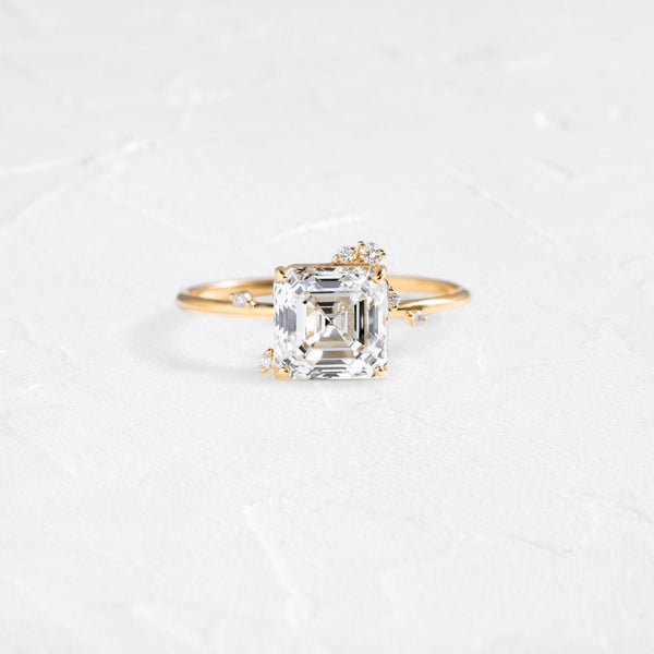 Cluster-Asscher Lab Grown Diamond Engagement Ring - Solitaire-Oval Lab Grown Diamond Engagement Ring