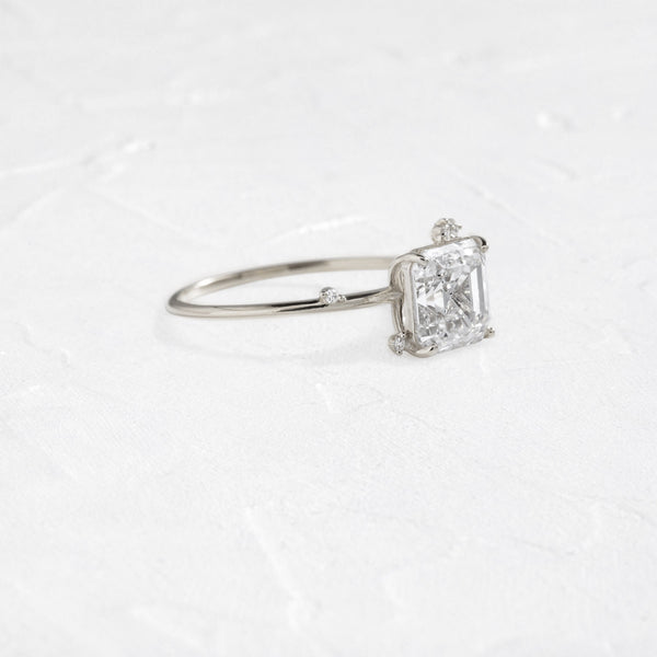 Cluster-Asscher Lab Grown Diamond Engagement Ring - Solitaire-Oval Lab Grown Diamond Engagement Ring