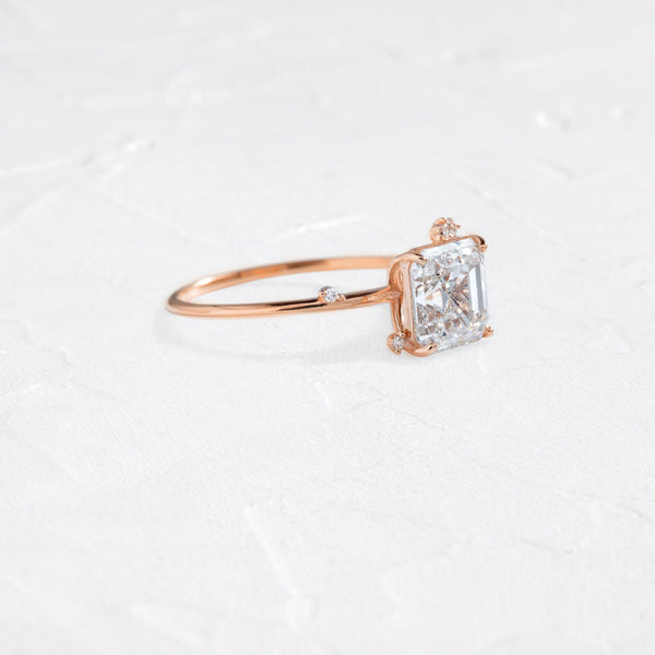 Cluster-Asscher Lab Grown Diamond Engagement Ring - Solitaire-Oval Lab Grown Diamond Engagement Ring