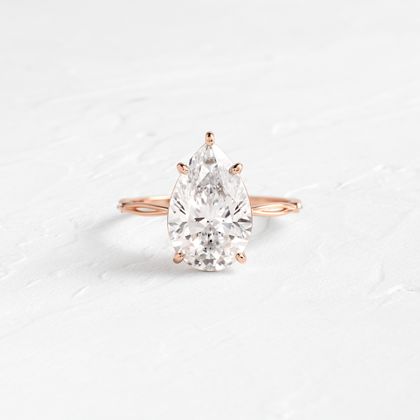 Criss Cross-Pear Lab Grown Diamond Engagement Ring - Solitaire-Oval Lab Grown Diamond Engagement Ring
