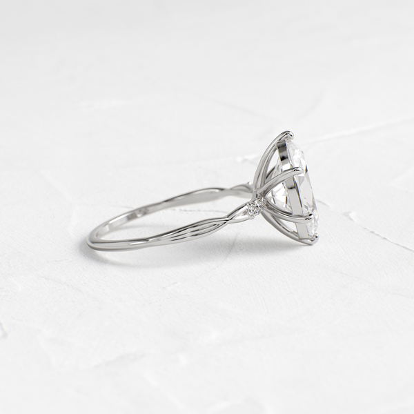 Criss Cross-Oval Lab Grown Diamond Engagement Ring - Solitaire-Oval Lab Grown Diamond Engagement Ring