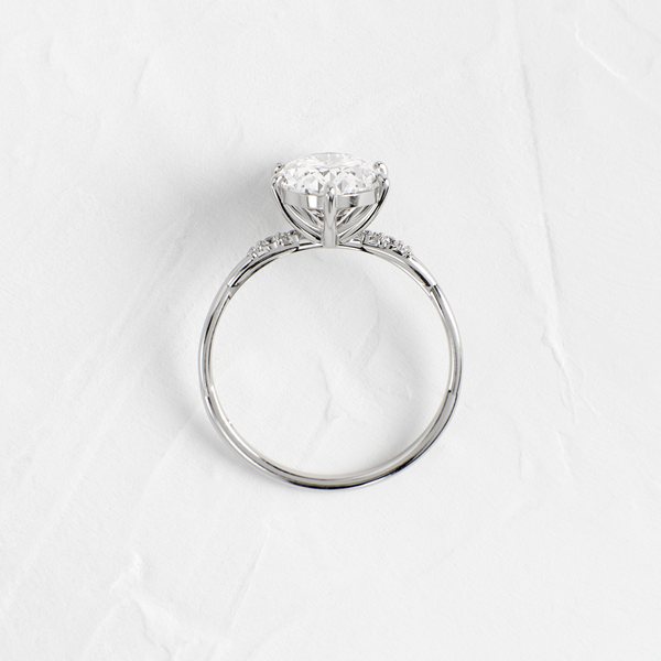 Criss Cross-Oval Lab Grown Diamond Engagement Ring - Solitaire-Oval Lab Grown Diamond Engagement Ring