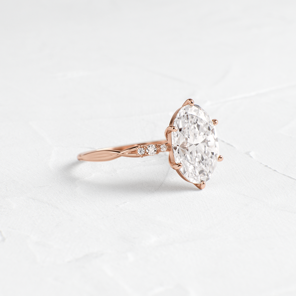 Criss Cross-Oval Lab Grown Diamond Engagement Ring - Solitaire-Oval Lab Grown Diamond Engagement Ring