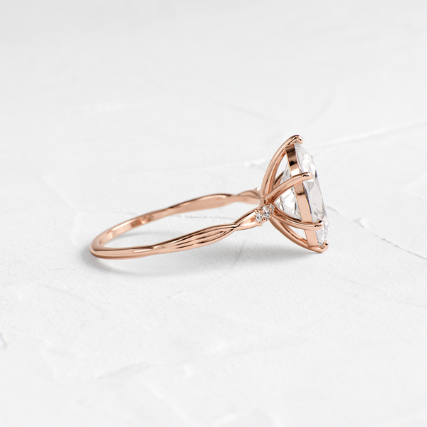 Criss Cross-Oval Lab Grown Diamond Engagement Ring - Solitaire-Oval Lab Grown Diamond Engagement Ring