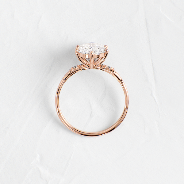 Criss Cross-Oval Lab Grown Diamond Engagement Ring - Solitaire-Oval Lab Grown Diamond Engagement Ring