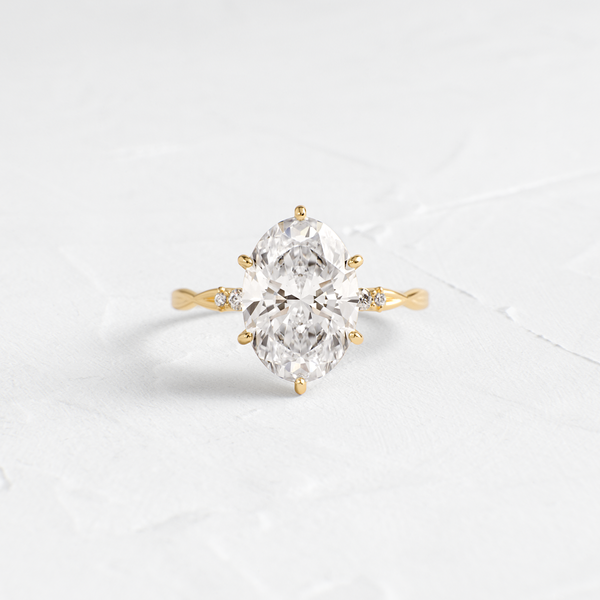 Criss Cross-Oval Lab Grown Diamond Engagement Ring - Solitaire-Oval Lab Grown Diamond Engagement Ring