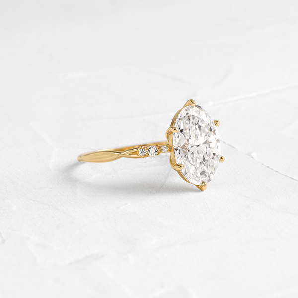 Criss Cross-Oval Lab Grown Diamond Engagement Ring - Solitaire-Oval Lab Grown Diamond Engagement Ring