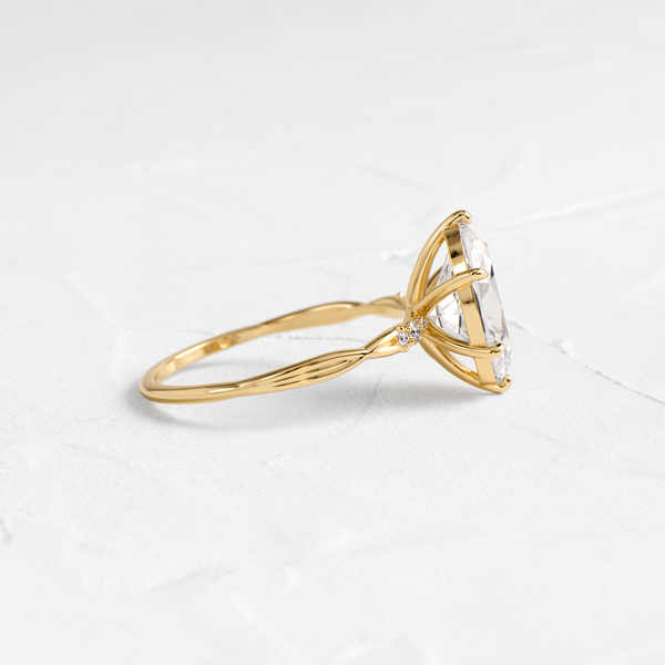Criss Cross-Oval Lab Grown Diamond Engagement Ring - Solitaire-Oval Lab Grown Diamond Engagement Ring