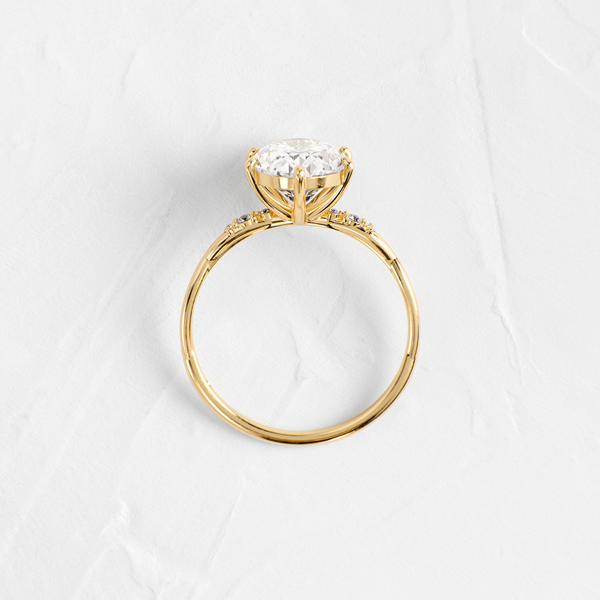Criss Cross-Oval Lab Grown Diamond Engagement Ring - Solitaire-Oval Lab Grown Diamond Engagement Ring