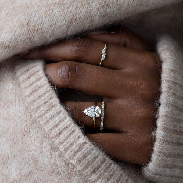 Solitaire Style-Pear Lab Grown Diamond Engagement Ring - Solitaire-Oval Lab Grown Diamond Engagement Ring
