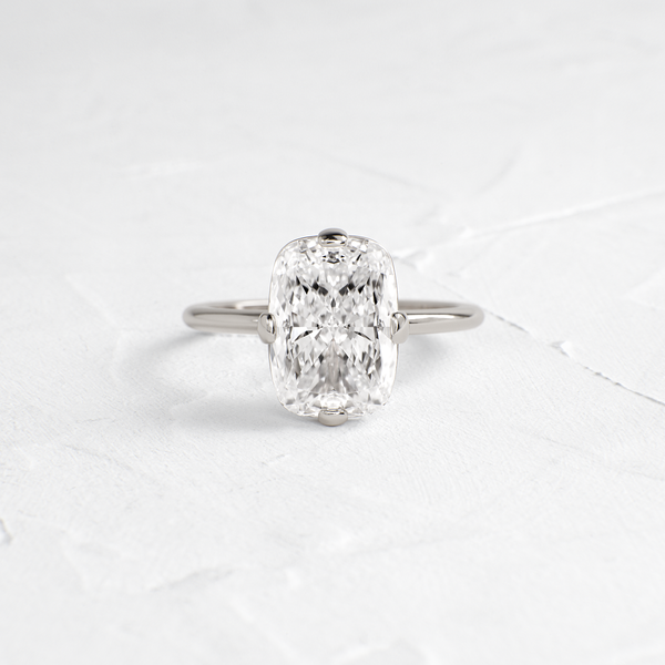 Solitaire Compass Prong-Elongated Cushion Lab Grown Diamond Engagement Ring - Solitaire-Oval Lab Grown Diamond Engagement Ring