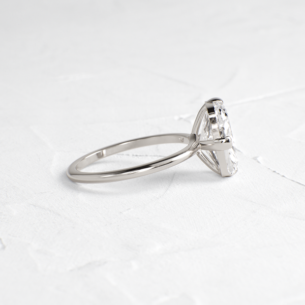 Solitaire Compass Prong-Elongated Cushion Lab Grown Diamond Engagement Ring - Solitaire-Oval Lab Grown Diamond Engagement Ring