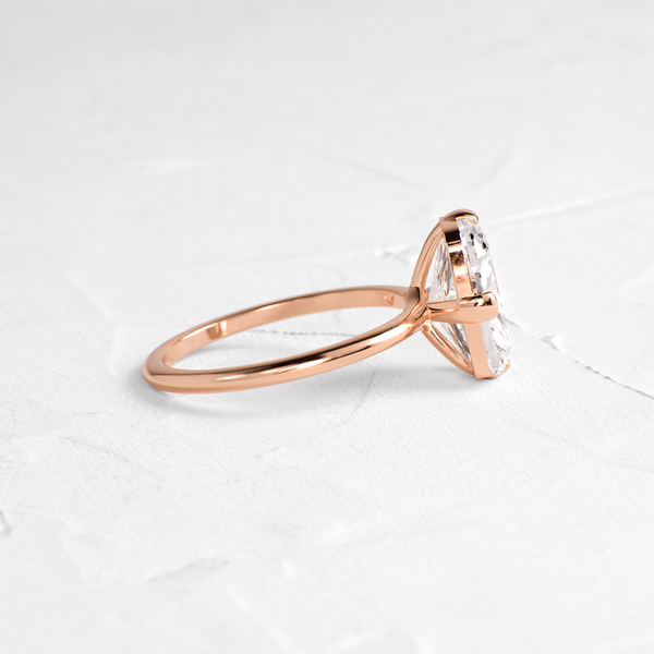 Solitaire Compass Prong-Elongated Cushion Lab Grown Diamond Engagement Ring - Solitaire-Oval Lab Grown Diamond Engagement Ring