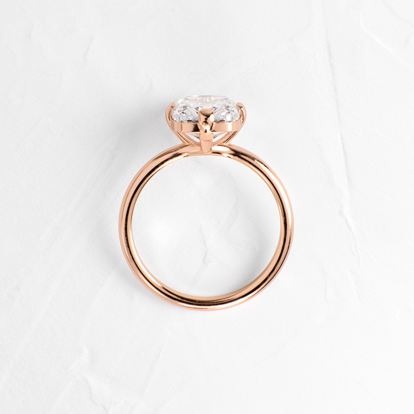 Solitaire Compass Prong-Elongated Cushion Lab Grown Diamond Engagement Ring - Solitaire-Oval Lab Grown Diamond Engagement Ring