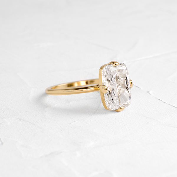 Solitaire Compass Prong-Elongated Cushion Lab Grown Diamond Engagement Ring - Solitaire-Oval Lab Grown Diamond Engagement Ring