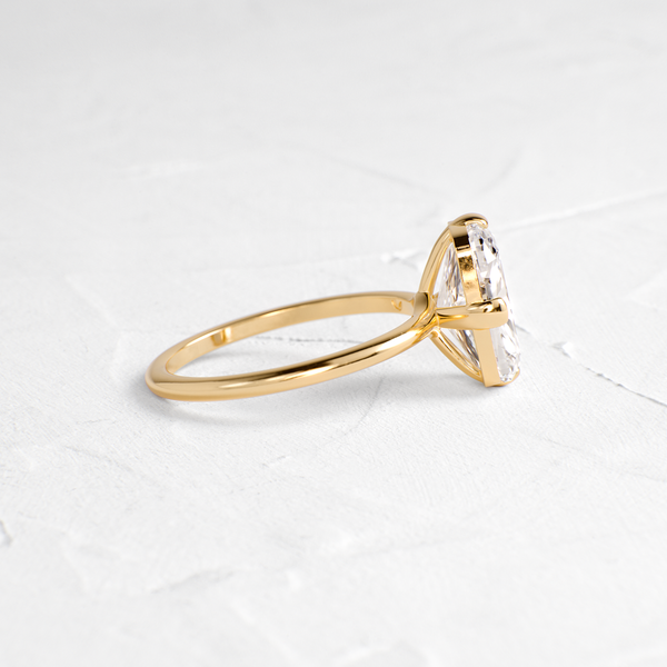 Solitaire Compass Prong-Elongated Cushion Lab Grown Diamond Engagement Ring - Solitaire-Oval Lab Grown Diamond Engagement Ring