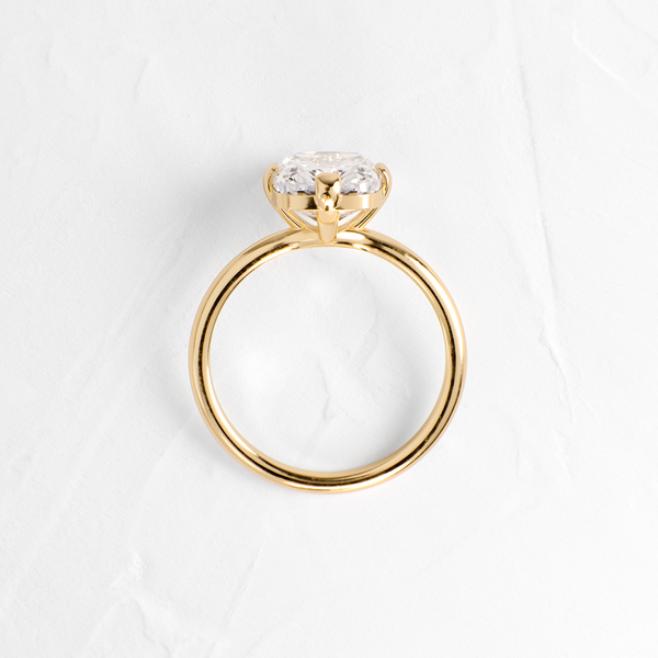Solitaire Compass Prong-Elongated Cushion Lab Grown Diamond Engagement Ring - Solitaire-Oval Lab Grown Diamond Engagement Ring