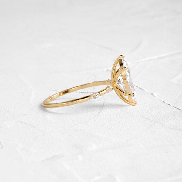 Dainty-Marquise Lab Grown Diamond Engagement Ring - Solitaire-Oval Lab Grown Diamond Engagement Ring