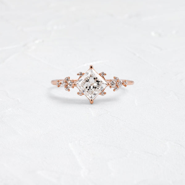 Cluster & Compass Set-Princess Lab Grown Diamond Engagement Ring - Solitaire-Oval Lab Grown Diamond Engagement Ring