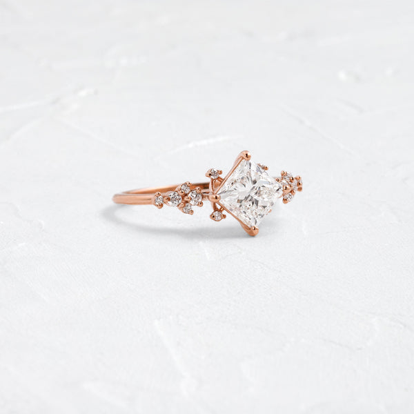 Cluster & Compass Set-Princess Lab Grown Diamond Engagement Ring - Solitaire-Oval Lab Grown Diamond Engagement Ring