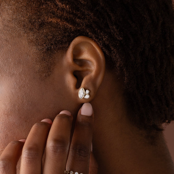 Three Stone- 2.0CT Marquise & Pear Lab Grown Diamond Stud Earrings - Solitaire- 1.0CT Oval Lab Grown Diamond Earrings