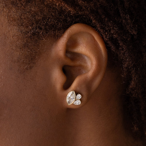Three Stone- 2.0CT Marquise & Pear Lab Grown Diamond Stud Earrings - Solitaire- 1.0CT Oval Lab Grown Diamond Earrings
