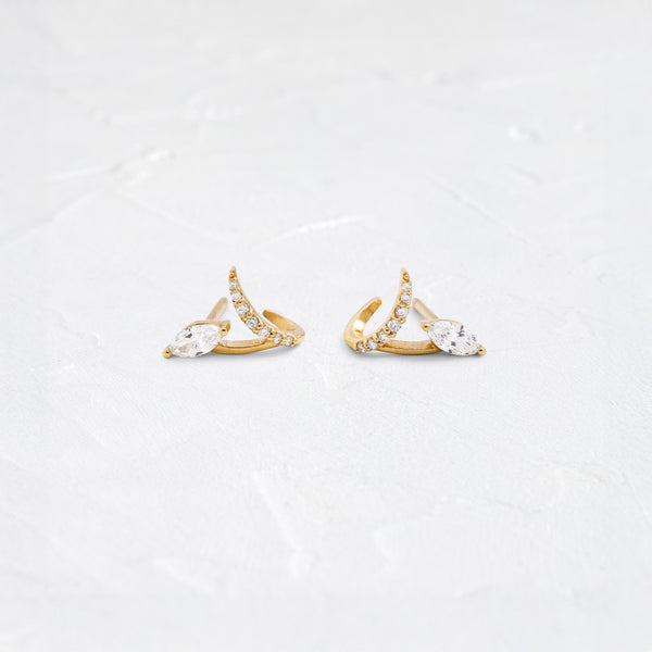 Unique Pave- 0.4 CT Marquise Lab Grown Diamond Earrings - Solitaire- 1.0CT Oval Lab Grown Diamond Earrings