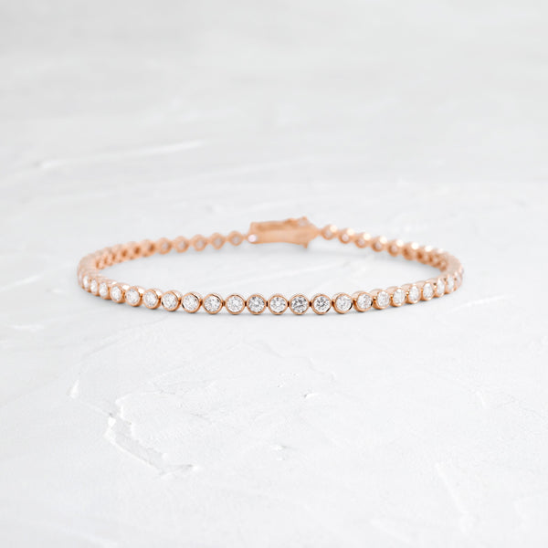 Tennis-2.8 CT Round Lab Grown Diamond Bracelets - Solitaire Bezel-1.0 CT Oval Lab Grown Diamond Bracelets