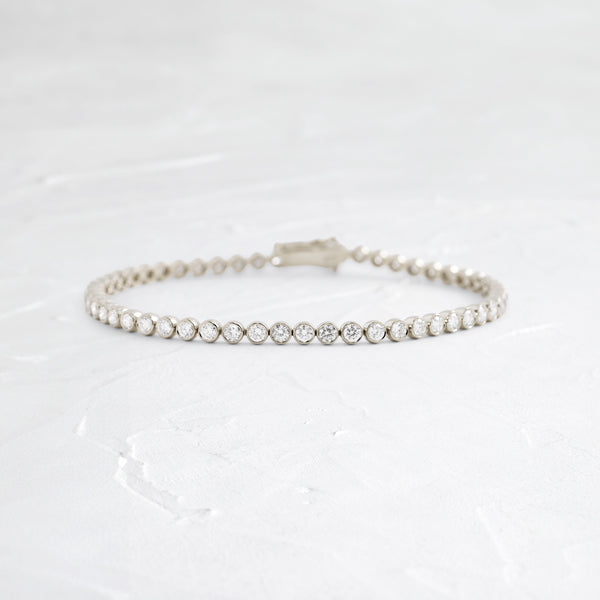 Tennis-2.8 CT Round Lab Grown Diamond Bracelets - Solitaire Bezel-1.0 CT Oval Lab Grown Diamond Bracelets