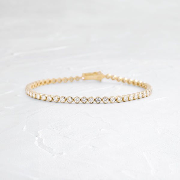 Tennis-2.8 CT Round Lab Grown Diamond Bracelets - Solitaire Bezel-1.0 CT Oval Lab Grown Diamond Bracelets