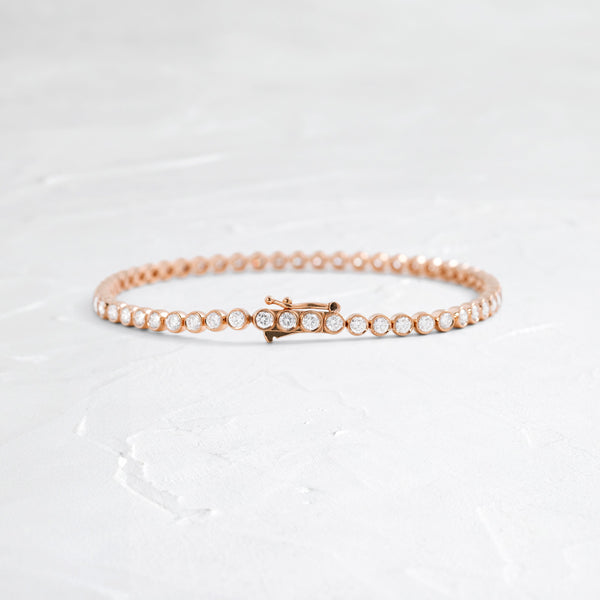 Tennis-2.8 CT Round Lab Grown Diamond Bracelets - Solitaire Bezel-1.0 CT Oval Lab Grown Diamond Bracelets