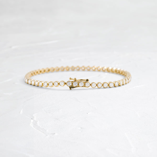 Tennis-2.8 CT Round Lab Grown Diamond Bracelets - Solitaire Bezel-1.0 CT Oval Lab Grown Diamond Bracelets