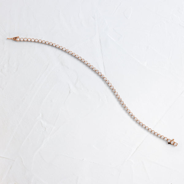 Tennis-2.8 CT Round Lab Grown Diamond Bracelets - Solitaire Bezel-1.0 CT Oval Lab Grown Diamond Bracelets