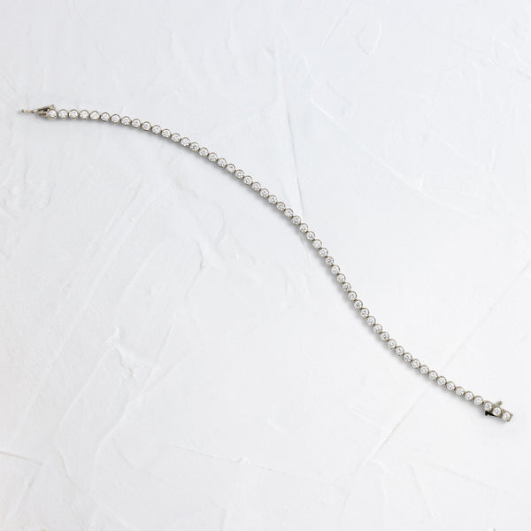 Tennis-2.8 CT Round Lab Grown Diamond Bracelets - Solitaire Bezel-1.0 CT Oval Lab Grown Diamond Bracelets