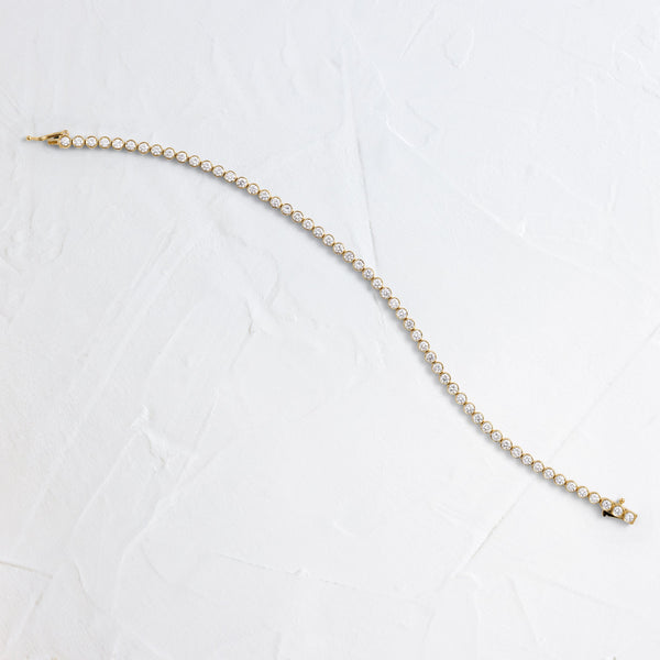 Tennis-2.8 CT Round Lab Grown Diamond Bracelets - Solitaire Bezel-1.0 CT Oval Lab Grown Diamond Bracelets