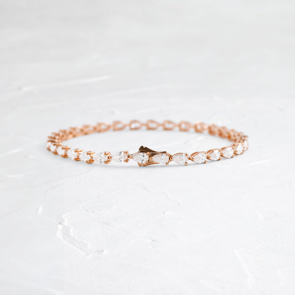 Tennis-5.2 CT Pear Lab Grown Diamond Bracelets - Solitaire Bezel-1.0 CT Oval Lab Grown Diamond Bracelets