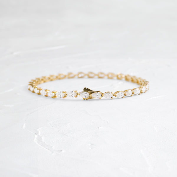 Tennis-5.2 CT Pear Lab Grown Diamond Bracelets - Solitaire Bezel-1.0 CT Oval Lab Grown Diamond Bracelets