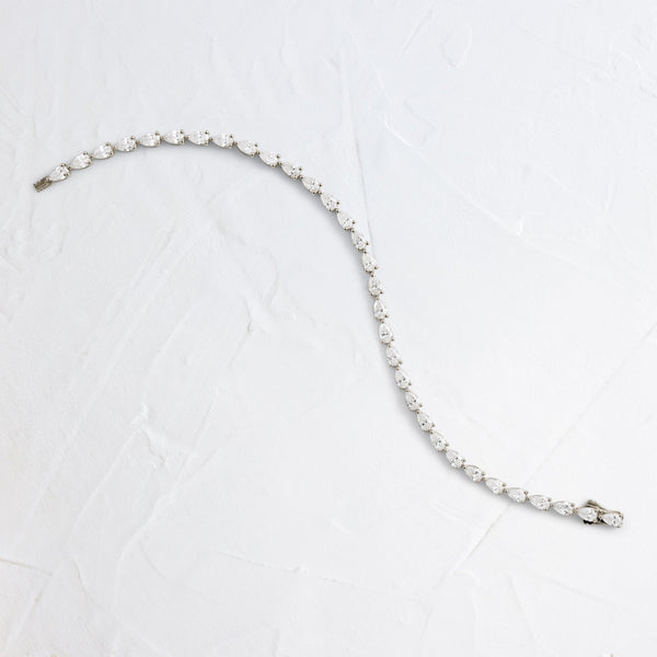 Tennis-5.2 CT Pear Lab Grown Diamond Bracelets - Solitaire Bezel-1.0 CT Oval Lab Grown Diamond Bracelets