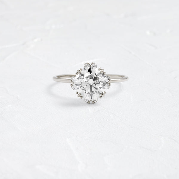 Halo & Triple Prong-Round Lab Grown Diamond Engagement Ring - Solitaire-Oval Lab Grown Diamond Engagement Ring
