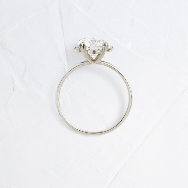 Halo & Triple Prong-Round Lab Grown Diamond Engagement Ring - Solitaire-Oval Lab Grown Diamond Engagement Ring