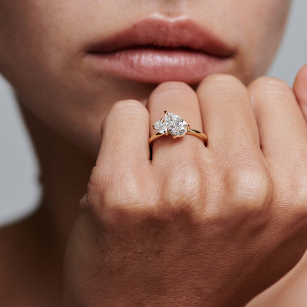 Toi Et Moi-Pear Lab Grown Diamond Engagement Ring - Solitaire-Oval Lab Grown Diamond Engagement Ring