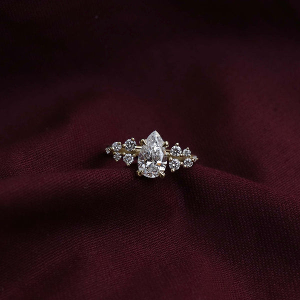 Cluster- 2.5 CT Pear Moissanite Engagement Ring - Solitaire- 1.0 CT Oval Moissanite Engagement Ring